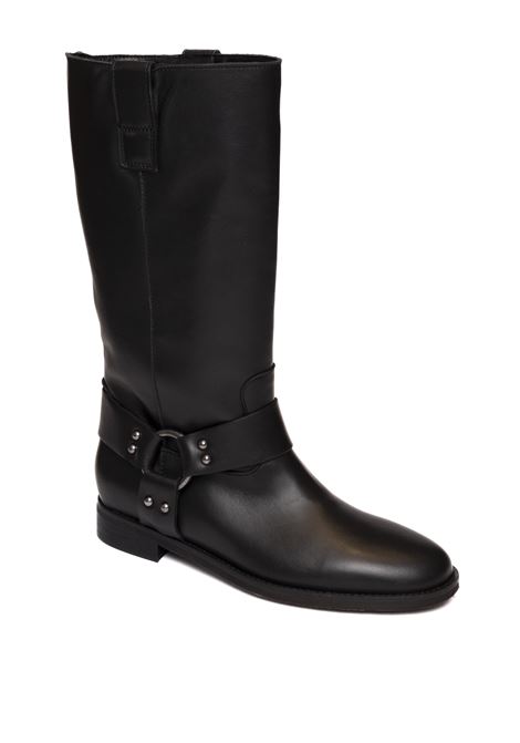 black leather boot GISEL MOIRE | ORLYVIT-NERO